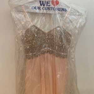 Long blush pink dress